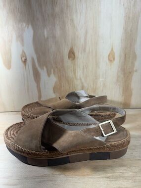 Paloma Barcelo Tan Suede Espadrille Slingback Sandals Size 8.5